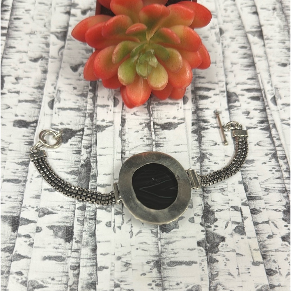 Botswana Agate Silver Bracelet - image 5